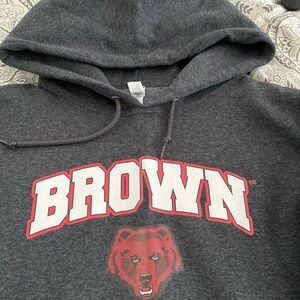 Brown University Hoodie Hooded Sweatshirt Dark heather grey L